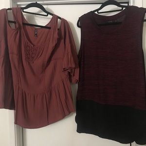 2for $20 sleeveless and open shoulder Blouse